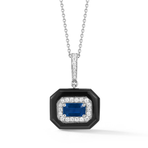 Onyx Necklace- .73 Sapphire/.11 Dia.