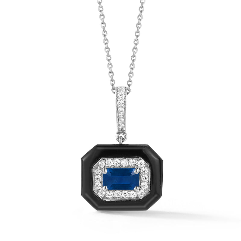 Onyx Necklace- .73 Sapphire/.11 Dia.