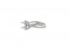 Limited Edition solid 14K white gold semi-mount engagement ring set with 0.34ct diamonds