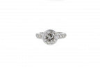 Limited Edition solid 14K white gold semi-mount engagement ring set with 1.15ct diamonds