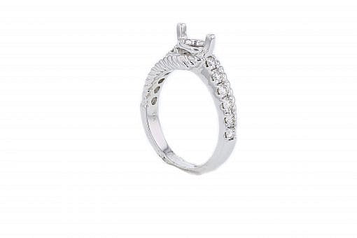 Limited Edition solid 14K white gold semi-mount engagement ring set with 0.50ct diamonds