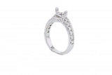 Limited Edition solid 14K white gold semi-mount engagement ring set with 0.50ct diamonds