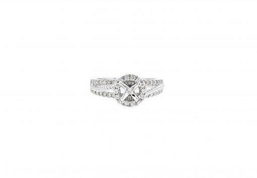 Limited Edition solid 14K white gold semi-mount ring with 0.50ct diamonds