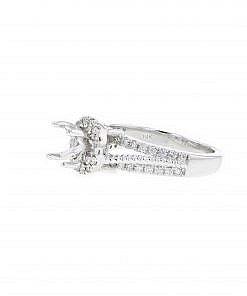 Limited Edition solid 14K white gold semi-mount ring with 0.50ct diamonds