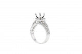 Limited Edition solid 14K white gold semi-mount ring with 0.50ct diamonds