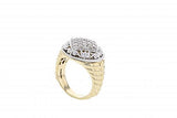 Solid 14K yellow gold ring with 0.75ct diamonds and 14K white gold accents
