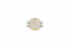 Solid 14K yellow gold ring with 0.75ct diamonds and 14K white gold accents