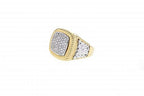 Solid 14K white gold ring with 0.60ct diamonds and 14K yellow gold accents