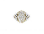 Solid 14K yellow gold cluster ring with 1.16ct diamonds and 14K white gold accents