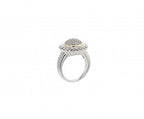 Italian sterling silver ring with 0.40ct diamonds and 14K solid yellow gold accent