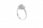 Italian Sterling Silver Ring with 0.24ct diamonds and 14K solid yellow gold accents