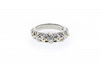 Italian sterling silver ring with solid 14K yellow gold accents