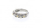 Italian sterling silver ring with solid 14K yellow gold accents