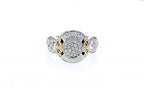 Italian sterling silver ring with 0.26ct diamonds and solid 14K yellow gold accent