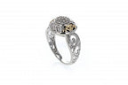 Italian sterling silver ring with 0.26ct diamonds and solid 14K yellow gold accent