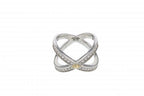Italian sterling silver ring with 0.53ct diamonds and solid 14K yellow gold accents