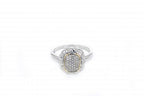 Italian sterling silver ring with 0.25ct diamonds and solid 14K yellow gold accents