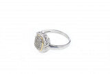 Italian sterling silver ring with 0.25ct diamonds and solid 14K yellow gold accents