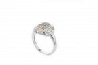 Italian sterling silver ring with 0.25ct diamonds and solid 14K yellow gold accents
