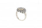 Limited Edition Italian sterling silver ring with 0.22ct diamonds and solid 14K yellow gold accents