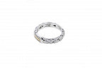 Italian sterling silver ring with 0.11ct diamonds and 14K solid yellow gold accents