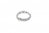 Italian sterling silver ring with 0.11ct diamonds and 14K solid yellow gold accents
