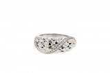 Italian sterling silver ring with 0.41ct diamonds and 14K solid yellow gold accents