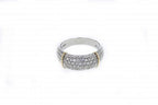 Italian Sterling Silver Ring with 0.51ct diamonds and 14K solid yellow gold accents