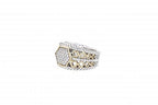 Italian sterling silver ring with 0.47ct diamonds and solid 14K yellow gold accents