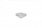 Italian sterling silver ring with 0.32ct diamonds and solid 14K yellow gold accents