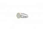 Italian sterling silver ring with 0.32ct diamonds and solid 14K yellow gold accents