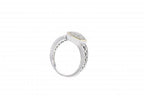 Italian sterling silver ring with 0.32ct diamonds and solid 14K yellow gold accents