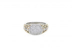 Italian sterling silver ring with 0.42ct diamonds and solid 14K yellow gold accents
