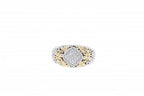 Italian sterling silver ring with 0.20ct diamonds and solid 14K yellow gold accents