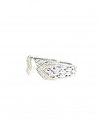 Italian sterling silver ring with 0.26ct diamonds and solid 14K yellow gold accents