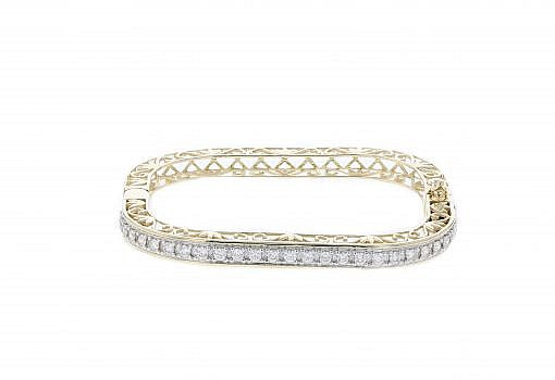 Solid 14K yellow gold bracelet with 2.00ct. diamonds