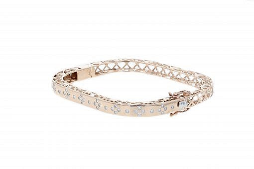 Solid 14K rose gold bracelet with 1.02ct diamonds