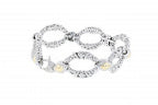Italian sterling silver bracelet with solid 14K yellow gold accents