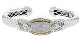 Italian Sterling Silver Bracelet with 0.52ct diamonds and 14K solid yellow gold accents