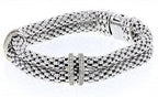 Italian Sterling Silver Bracelet with 0.40ct diamonds and 14K solid yellow gold accents