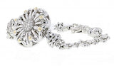 Italian sterling silver bracelet with 0.30ct diamonds and solid 14K yellow gold accents