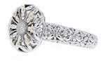 Italian sterling silver floral bracelet with 0.56ct diamonds and solid 14K yellow gold accents