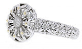 Italian sterling silver floral bracelet with 0.56ct diamonds and solid 14K yellow gold accents