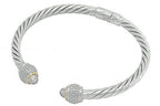 Limited Edition Italian Sterling Silver Bracelet with 0.23ct diamonds and 14K solid yellow gold accents.