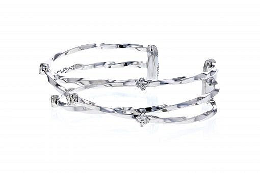 Italian Sterling Silver Bangle Bracelet with 0.30ct diamonds