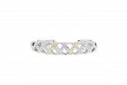Italian Sterling Silver Hinge Bracelet with 0.52ct. diamonds and 14K solid yellow gold accents