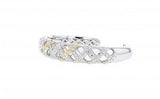 Italian Sterling Silver Hinge Bracelet with 0.52ct. diamonds and 14K solid yellow gold accents