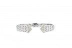 Italian Sterling Silver Hinge Bangle Bracelet with 0.38ct. diamonds and 14K solid yellow gold accents.