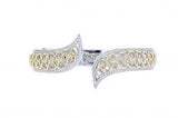 Italian Sterling Silver Hinge Bracelet with 0.52ct. diamonds and 14K solid yellow gold accents