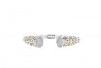 Italian Sterling Silver Hinge Bracelet with 0.82ct. diamonds and solid 14K yellow gold accents